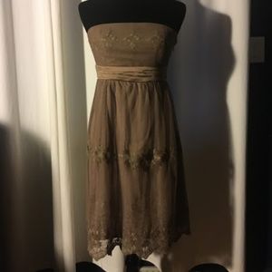 Strapless Occasion Wear dress with lace overlay